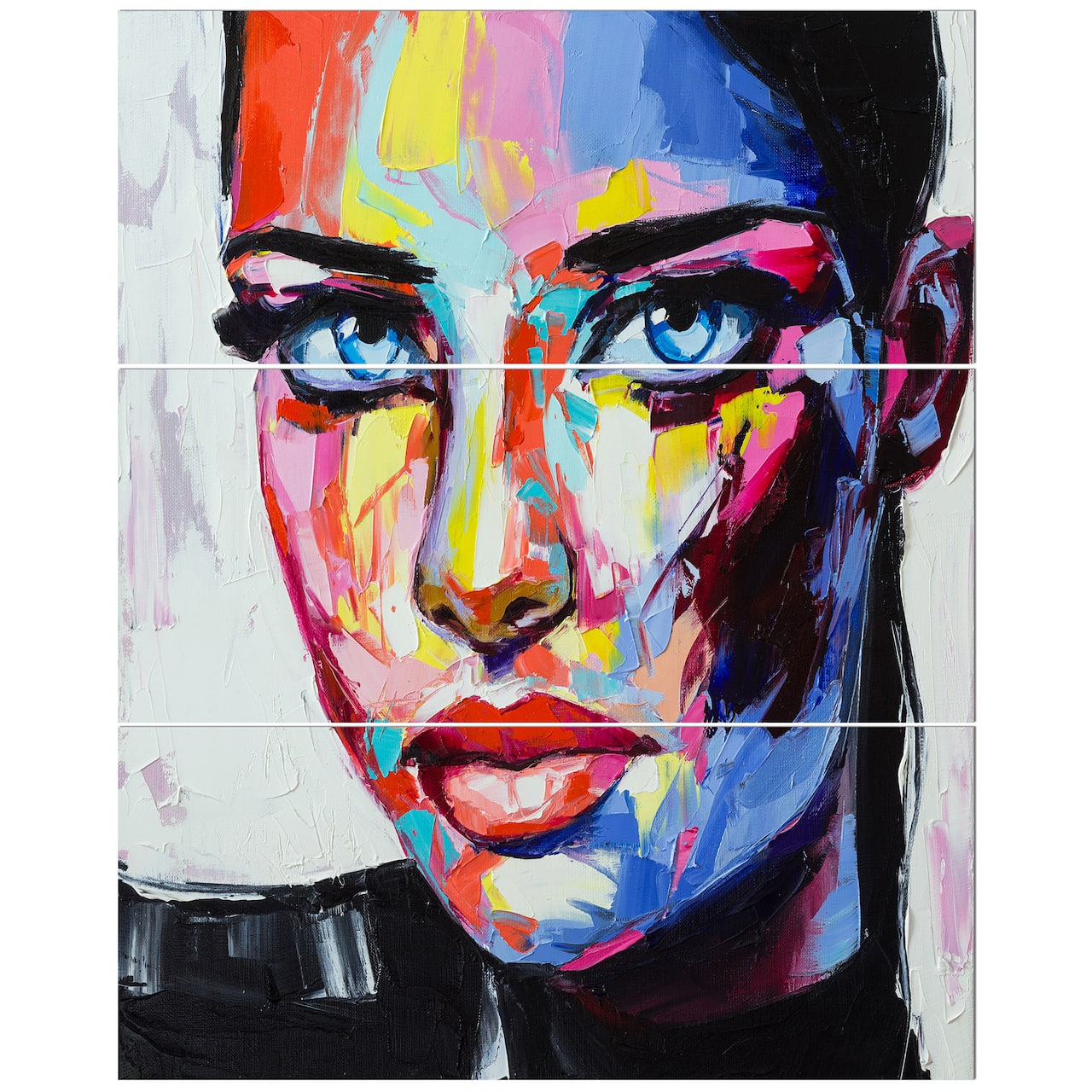 Designart - Woman Portrait Throughout the day - Glamour Painting Print on Wrapped Canvas set